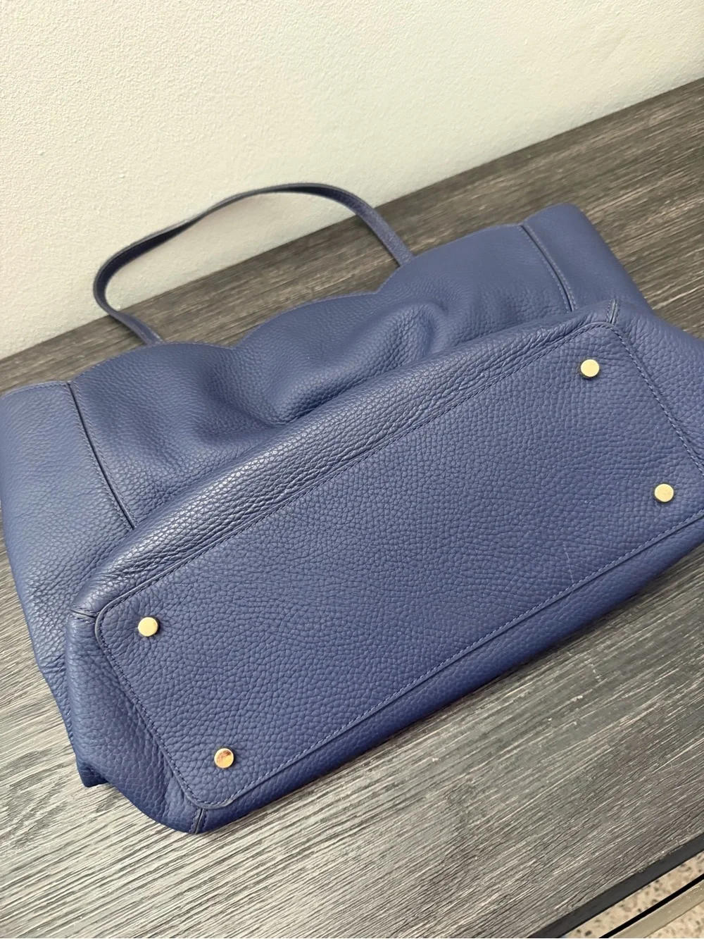 kate spade Navy Scallop-Edge Pebbled Leather Tote